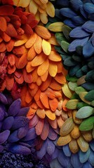 Vibrant Rainbow Flower Petals Abstract