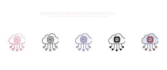 Ai  Cloud icon design with white background stock illustration