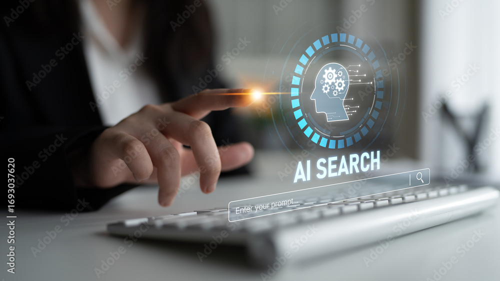 Poster ai search engine systems enhance seo data access. intelligent search engines powered by ai improve s