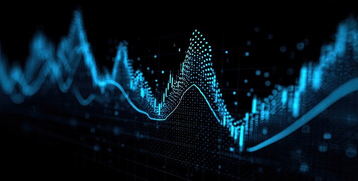 Abstract digital chart display.  Data visualization