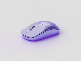 Sleek purple wireless computer mouse isolated on white background