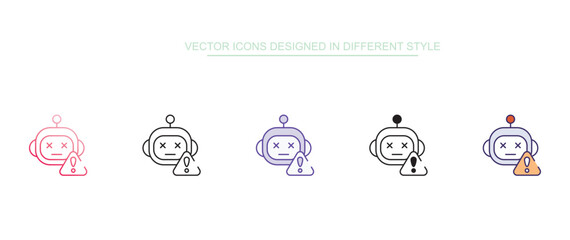 Robot Error icon design with white background stock illustration