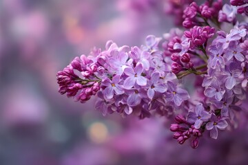 Vibrant Syringa Flowers in Full Bloom Against a Serene Spring Backdrop