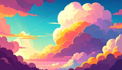 Vibrant cloudscape at sunset