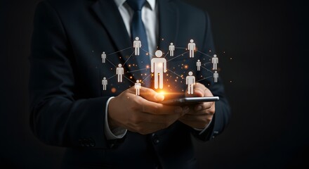 Business Networking and Social Media Connection Concept