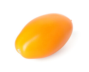 One ripe yellow tomato isolated on white