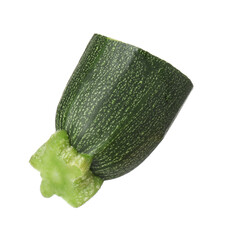 Piece of fresh ripe zucchini isolated on white