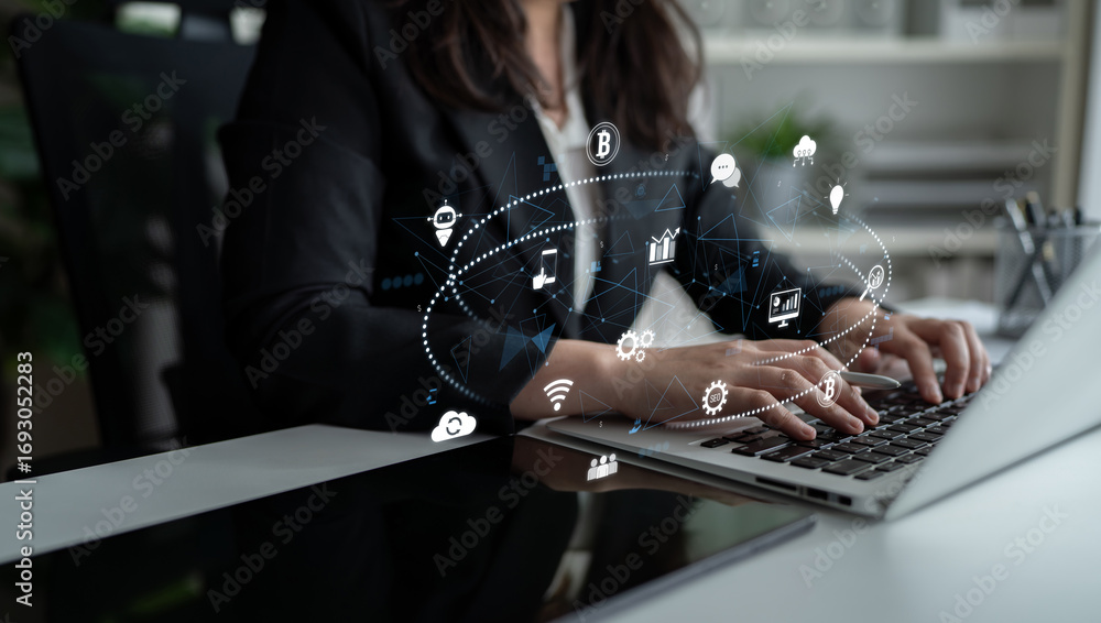 Poster digital business ecosystem integrating multiple business, ecosystem, and technology elements in a se