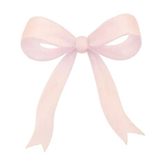 PNG Elegant pastel pink ribbon illustration.
