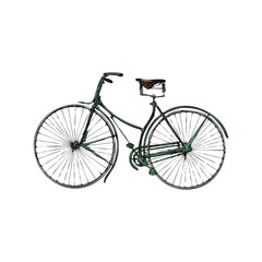 Fototapeta premium Vintage-inspired green bicycle illustration evokes classic cycling adventures and sustainable transportation nostalgia for retro design projects