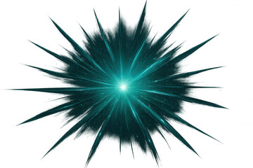 Fototapeta premium Teal and white starburst shining brightly on a transparent background, perfect for graphic design projects