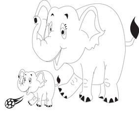 Elephant, Elephant with his child, Playful elephant