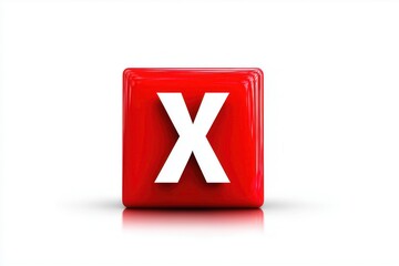 Obraz premium Red 3D X on white background