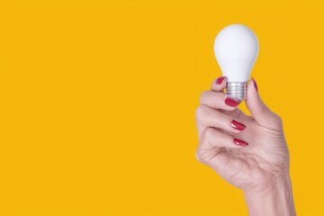 Hand and a light bulb 