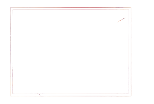 A rectangular black surface framed by a double-lined, ornate border with reddish-pink hues, and a small, slightly angled, light-brown object resembling a pencil