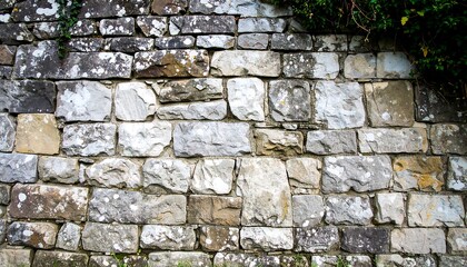 Ancient stone wall with plants