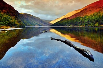 wicklow glendalough sunrise landscape reflection