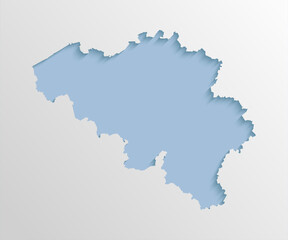 Vector map of Belgium, abstract inner shadow