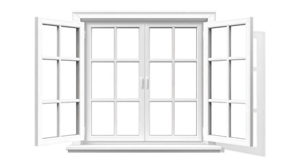 Obraz premium White double-hung window open