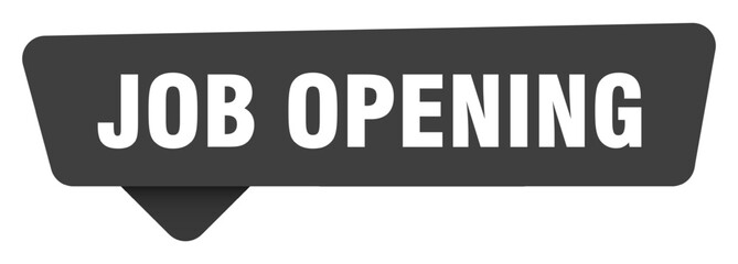 job opening black sign isolated on transpatent background. job opening sticker