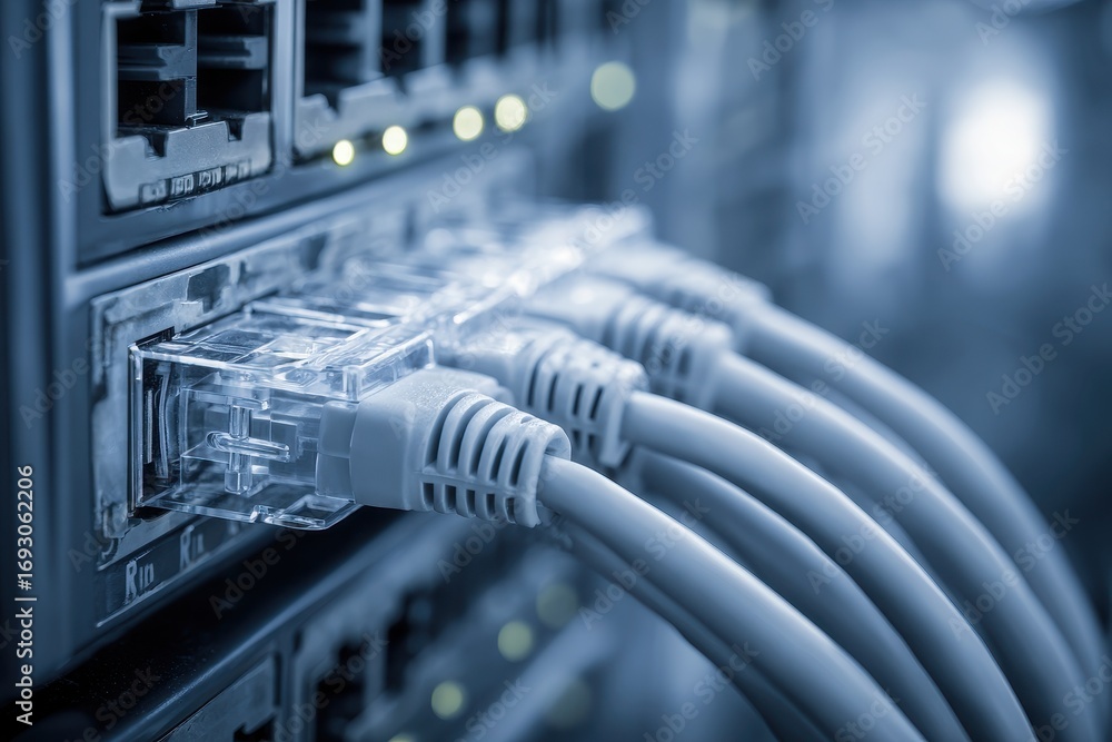 Poster connected network: cables linking ethernet switch in a cyberspace environment