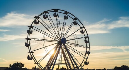 Ferris Wheel at Sunset - A Silhouette of Fun.