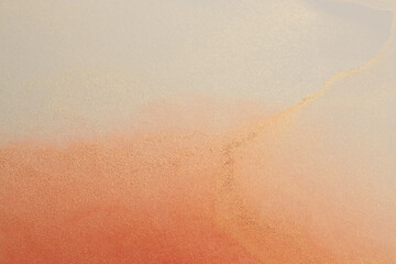 Smoke Art grain glow texture watercolor flow blot painting wall. Abstract  gold, beige, bronze color stain background.