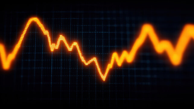 Gold price surge, Gold price surge graph with glowing orange line on dark background showing financial trend and market data - Powered by Adobe