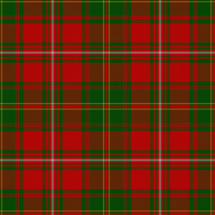 Red, Green, Yellow, White Tartan Weave Pattern - Tile