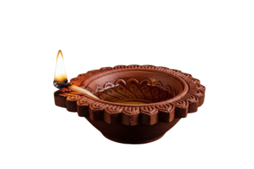 Diwali diya isolated on transparent background