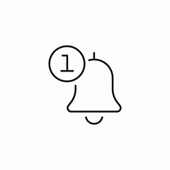bell with number icon sign vector