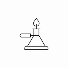 bunsen burner flame icon sign vector