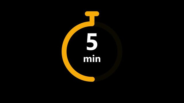 10 minute countdown clock animation, Circular countdown timer for 10 minute on an isolated background. Countdown timer from 10 to 0 minutes with alpha channel