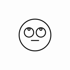 eye roll indifference icon sign vector