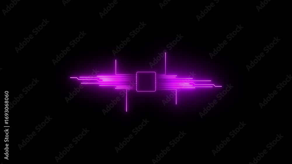 Aufkleber digital circuit board lines cityscape high tech circuit board lines data streams digital world. conc