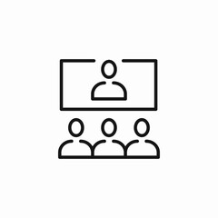 group meeting presentation icon sign vector