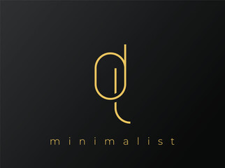 DL Minimalist Logo with Interlocking Shapes on Solid Black Background. A clean and modern minimalist logo design.