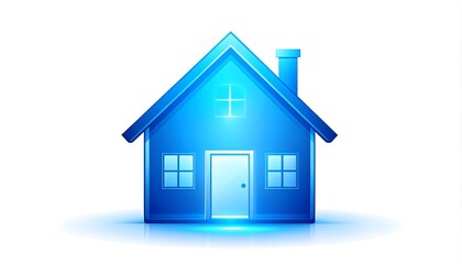 Blue glowing home icon
