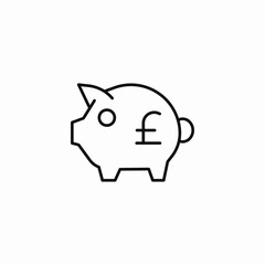 piggy bank pound icon sign vector