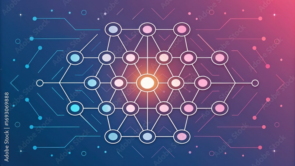 Aufkleber technological network visualization digital space infographic design modern environment abstract vie
