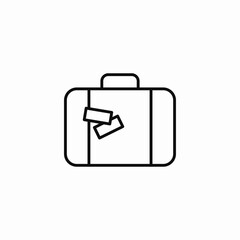 single suitcase baggage icon sign vector