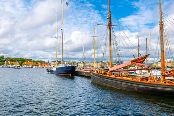 The sailing ship Deodar, a ketch rigged sailing trawler built in 1911 docked in the Galärvarvet galley shipyard on Djurgarden island, Stockholm, Sweden.