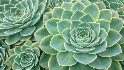 Fototapeta premium Vibrant succulent plants in a natural garden close-up view lush green environment nature's beauty and resilience