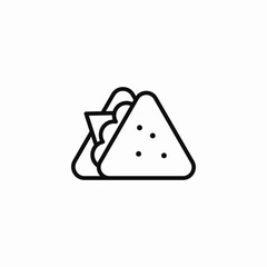triangular sandwich food icon sign vector