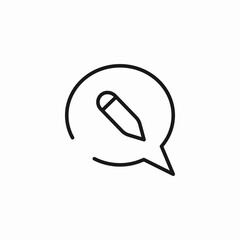 writing chat bubble icon sign vector