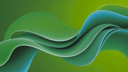 Green and Blue Abstract Wavy Lines Organic Background for Website Headers and Presentations