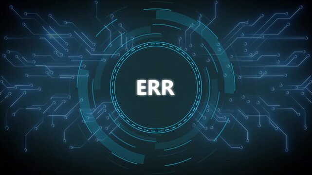 Animated digital circuit board with erp text representing enterprise resource planning software