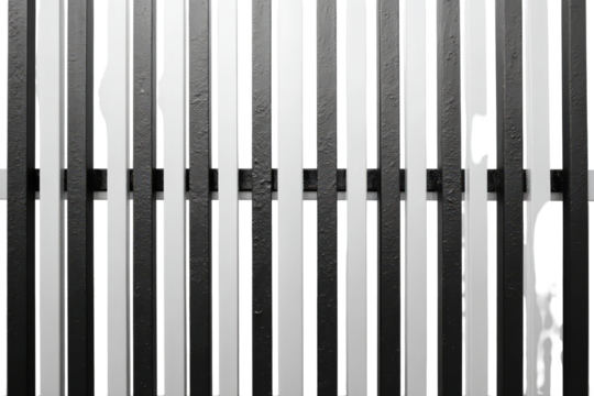 High Contrast Black and White Vertical Striped Fence Pattern. - Powered by Adobe