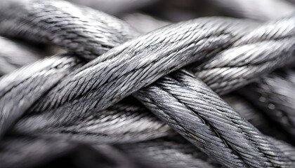 Woven steel cable close up