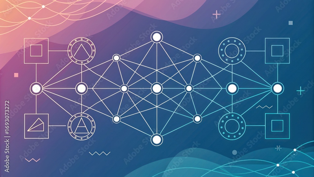 Poster innovative technology network design digital environment infographic art modern concepts abstract vi
